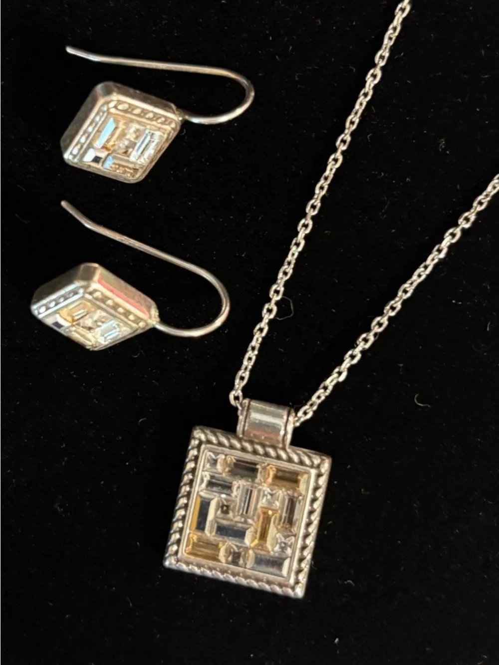 🆕💎Brighton St. Michael’s SWAROVSKI CRYSTAL SLVR Necklace and Earrings